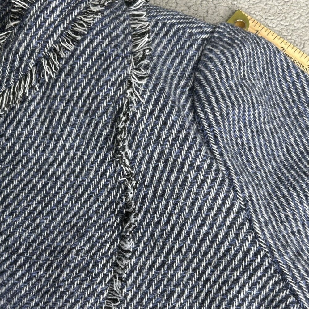 Chico's Blue Tweed Fringe Jacket - Picture 13 of 16